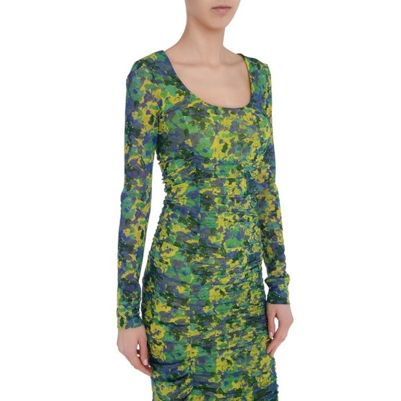 Ganni Stretch Dress T3135 size 34 sulphur - Picture 2 of 5